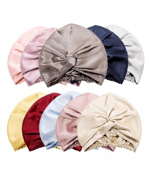 in stock Designer hat Bonnets edge wrap night shower cap Reversible Hair real mulberry Silk Bonnet for Sleeping