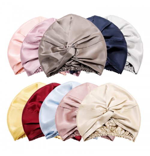 in stock Designer hat Bonnets edge wrap night shower cap Reversible Hair real mulberry Silk Bonnet for Sleeping